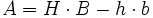 A = H cdot B - h cdot b